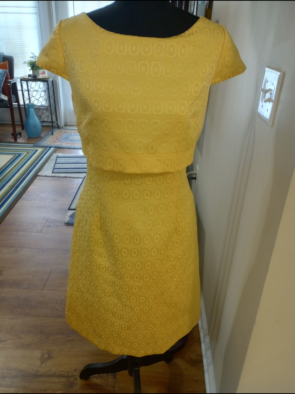 Yellow Women's Short Sleeve A-Line Dress